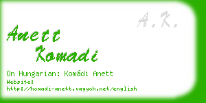 anett komadi business card
